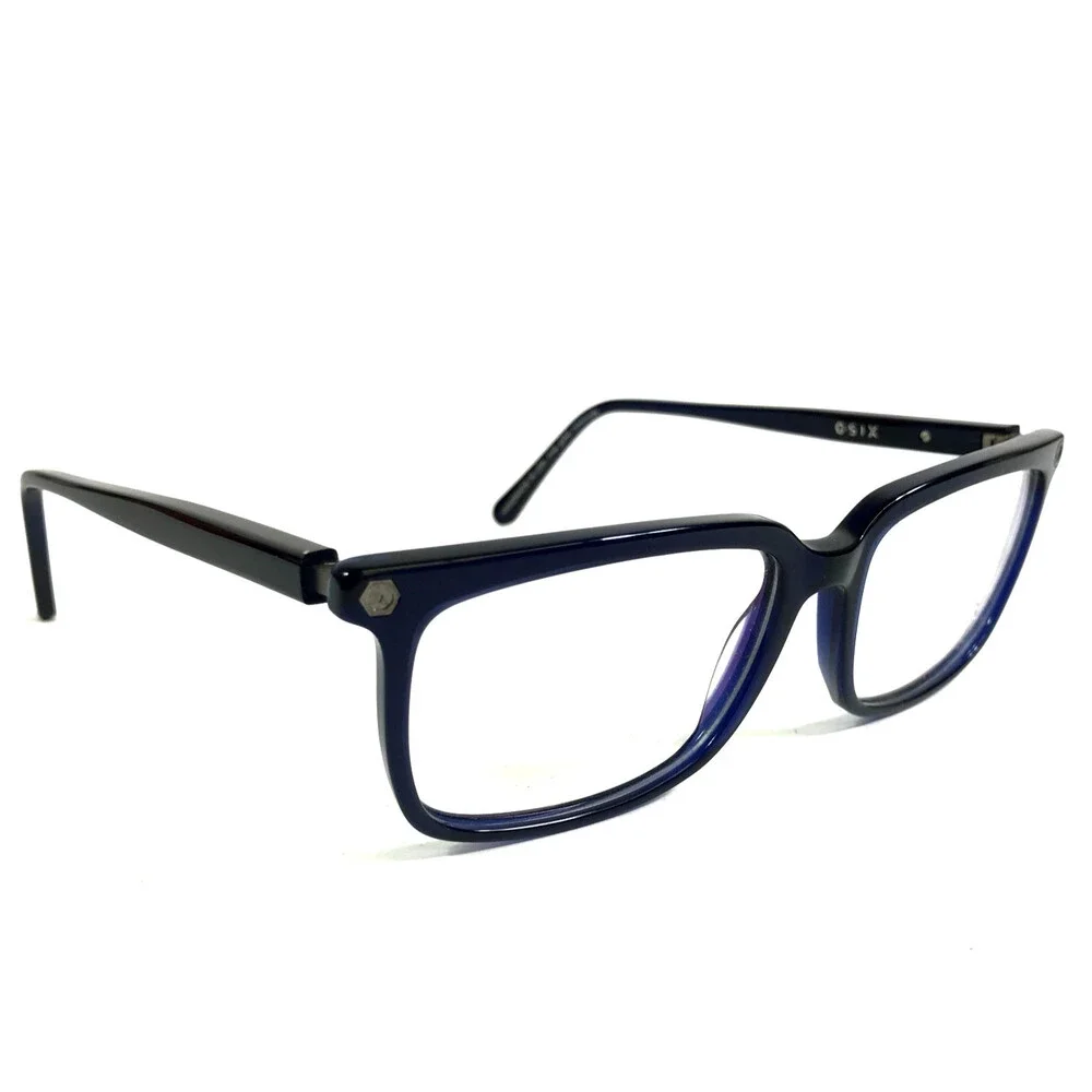 O-SIX Eyeglasses Frames OV-817 C.1157/T1157 Blue Rectangle Full Rim 56-17-135